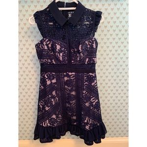 Three Floor Navy Mini Dress
